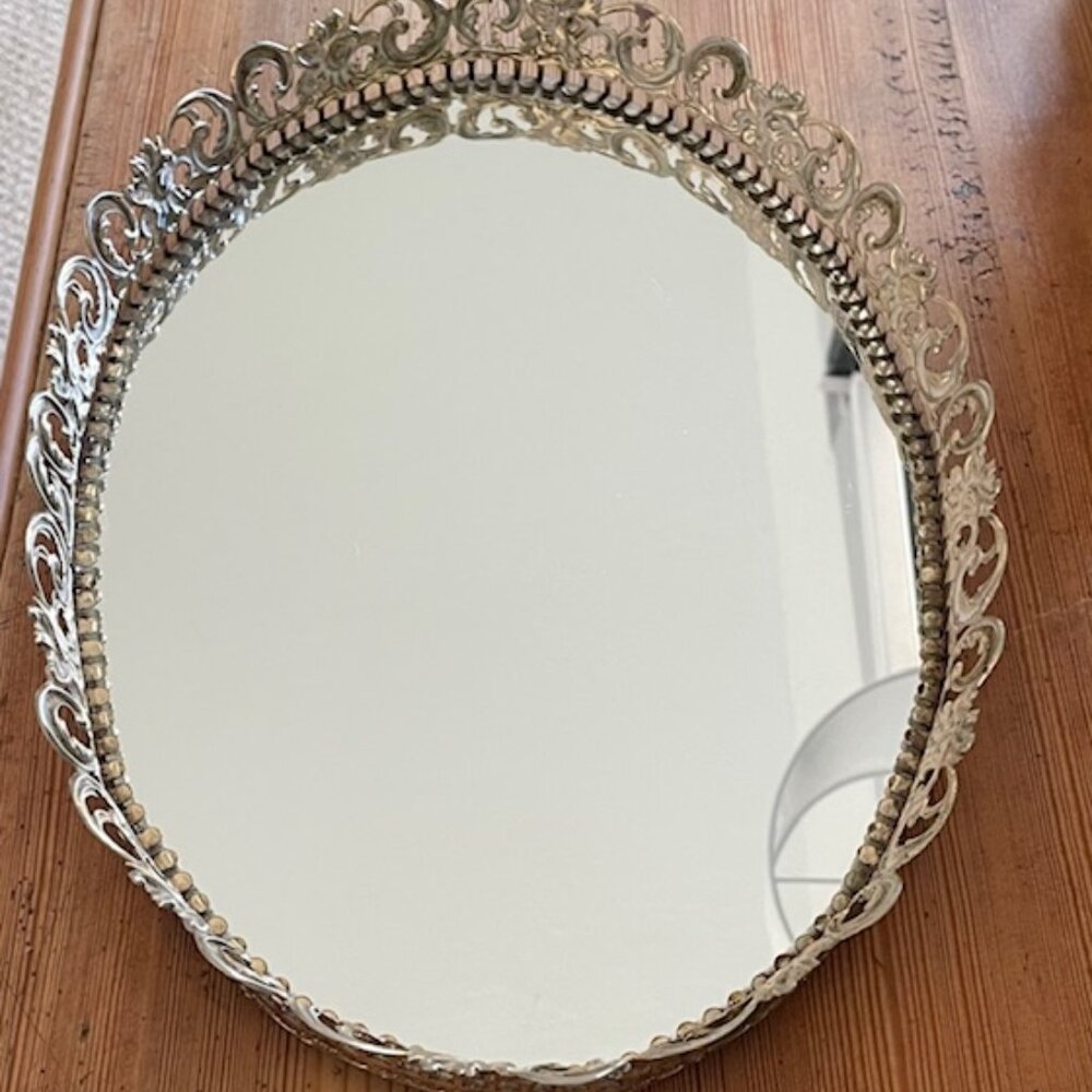 Beautiful Vintage Mirrored Tray